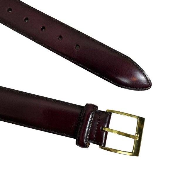 Bally Men's Designer Belt Sz 38 Loafer‎ Brush Off Whiskey Brown Leather - Picture 3 of 9